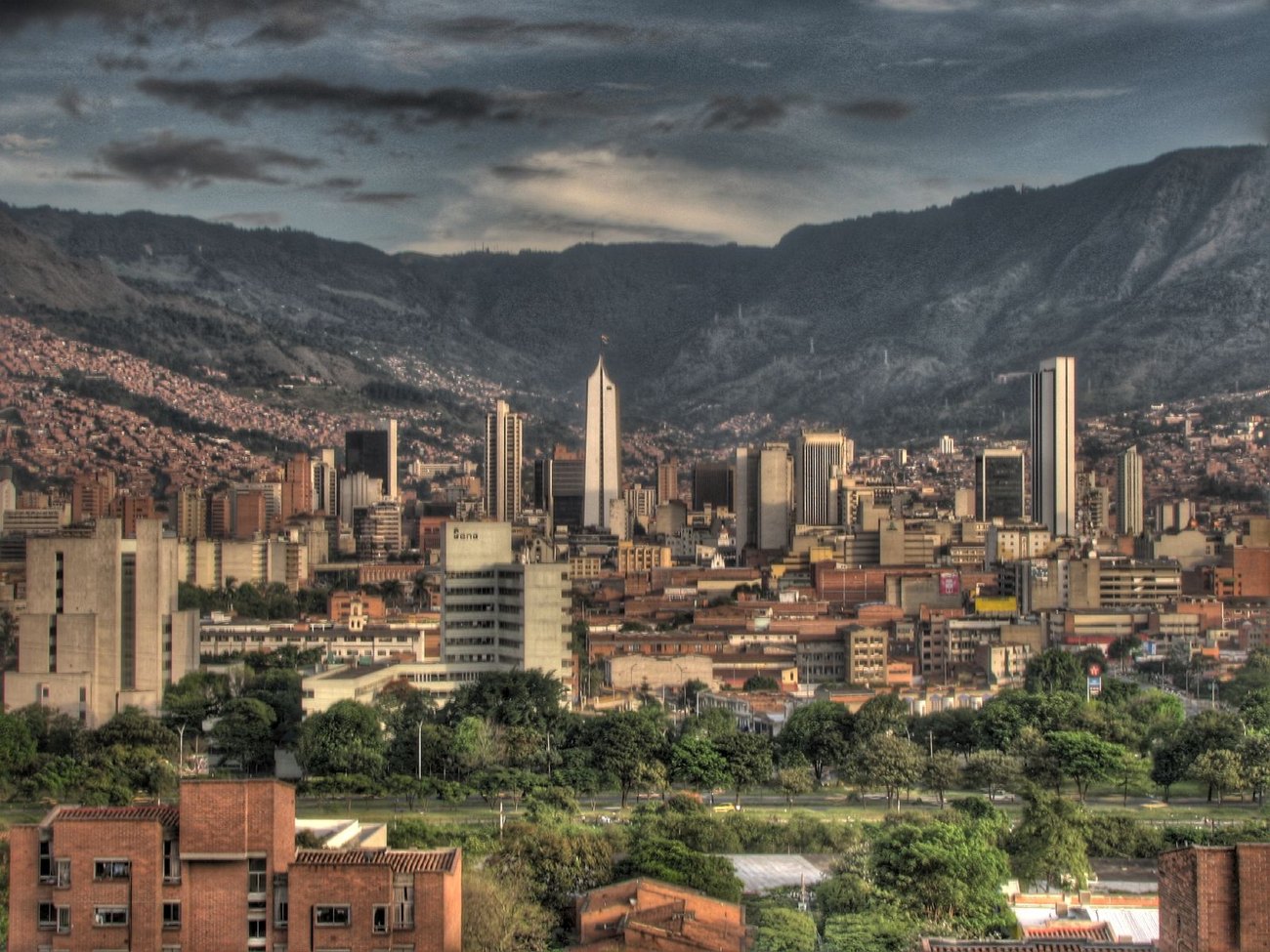 Real city view of Medellín, Colombia