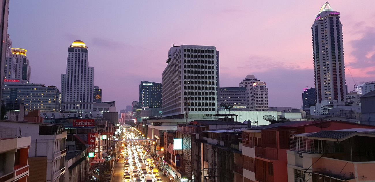 Real city view of Bangkok, Thailand